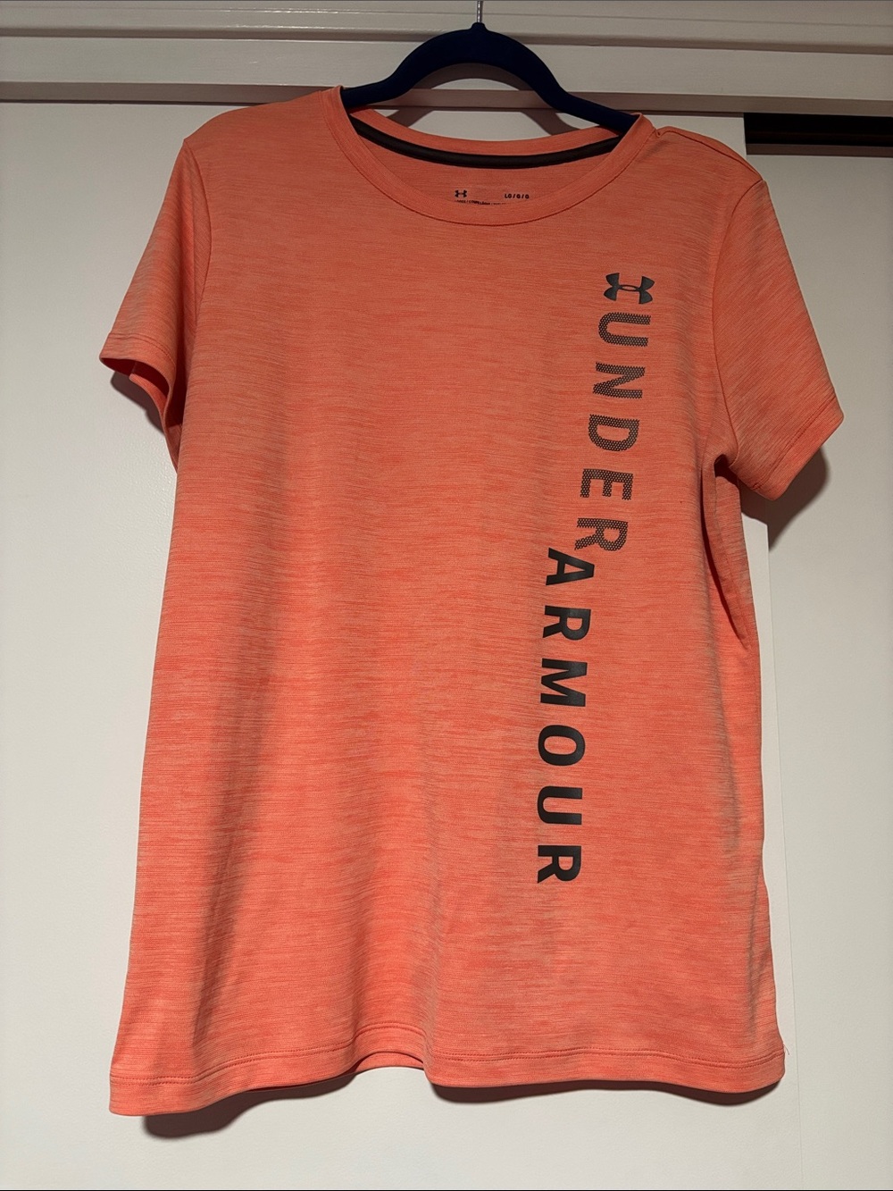 Under Armour Coral Orange Vertical Logo Tee